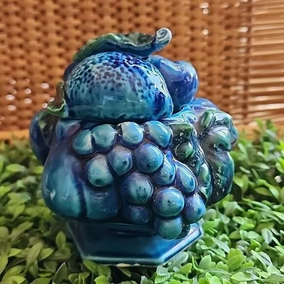 Vintage Inarco Indigo Blue Lidded Preserves Jar - Picture 3 of 17